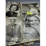 ASSORTED BLACK AND WHITE PHOTOS OF CELEBRATYS ACTORS INCLUDING GRACIE FIELDS, CHARLIE DRAKE,