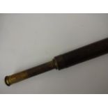 DOLLAND OF LONDON BRASS TELESCOPE IN LEATHER COVER