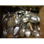 BOX OF MIXED PLATED CUTLERY