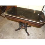 EBONISED VICTORIAN CARD TABLE