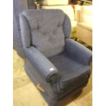 BLUE MANUAL RECLINER