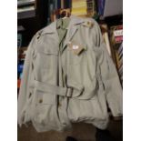 WW2 ERA ARMY OFFICERS TROPICAL UNIFORM JACKET WITH ATTACHED BELT AND SHIRT