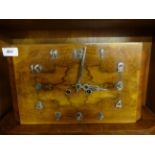 ART DECO WOODEN REPEATER CLOCK WITH KEY (46 X 30 X 18)CM