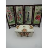 BOX OF ORIENTAL THEMED CHINA