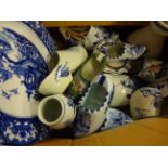 BOX OF MOSTLY DELFT CHINA