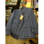 WW2 ERA RAF OFFICERS UNIFORM OF JACKET WITH BELT AND TROUSERS,