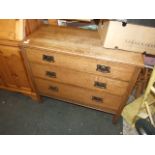 OAK 3 DRAWER CHEST