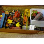 2 BOXES OF VINTAGE TOYS INCLUDING DINKY AND MATCHBOX