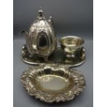 2 BOXES SILVER PLATEWARE TO INCLUDE TEA SET,