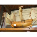 WOODEN MODEL GALLEON " PINTA " approx 19 inches overall length