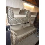 4 PIECE CONSERVATORY SUITE SOFA & 2 ARMC