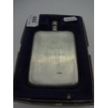 BOXED HIP FLASK WITH INSCRIPTION