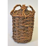 FLAGON OF IMPERIAL ROYAL NAVY RUM - SALT GLAZED CASK IN WICKER BASKET (TOTAL WEIGHT INCLUDING