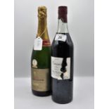 ( 2 BOTTLES IN LOT) CHAMPAGNE BY TESCO - WITH A GOLD AWARD, CREME DE CASSIS, JULES THEURIT (