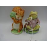 BESWICK BEATRIX POTTER BOXED SQUIRREL NUTKIN AND JEREMY FISHER