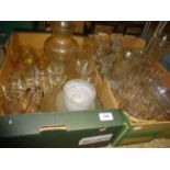 2 BOXES OF GLASSWARE