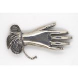 Victorian style silver hand brooch