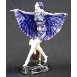 Huge Goldscheider art deco figure of dancing girl