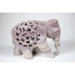 Oriental carved soapstone elephant figure