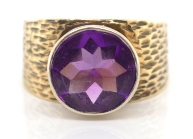 14ct yellow gold and amethyst ring - Image 2 of 4