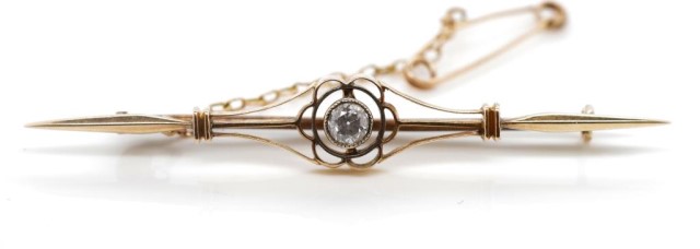 Antique diamond and gold brooch