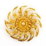 Gold sun brooch / pendant