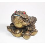 Chinese brass frog figure