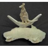 Vintage Australian cast metal figural ashtray