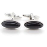 Sterling silver and onyx cufflinks