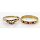 Two 9ct yellow gold rings