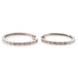 9ct white gold and diamond set sleeper earrings