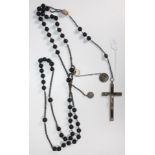 Large vintage rosary bead necklace
