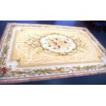 Large French floral tapestry floor rug