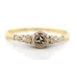 Antique 18ct gold solitaire diamond ring