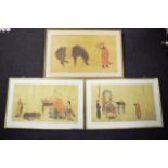 Three framed Chinese scenes