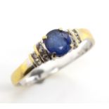 Sapphire and diamond set 18ct gold ring