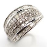 Diamond and 9ct white gold ring