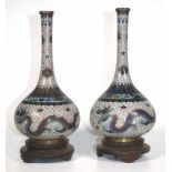 Pair of early Republic Chinese cloisonne vases