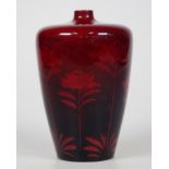Rare Royal Doulton flambe Waratah pattern vase