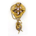 Victorian gold hanging love knot brooch