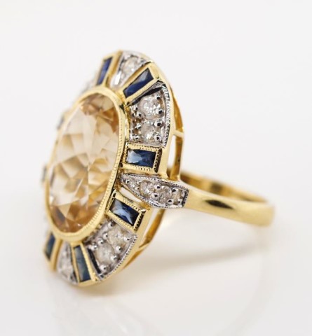 Morganite, sapphire and diamond cocktail ring - Bild 3 aus 5