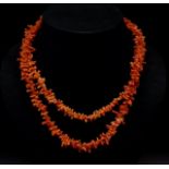 Vintage coral double strand necklace