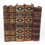 Five antique Burns and Byron books