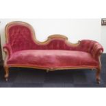 Late Victorian rococo style chaise longue