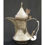 Eastern silver embossed coffee pot