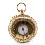 Ladies14ct gold half hunter pocket watch