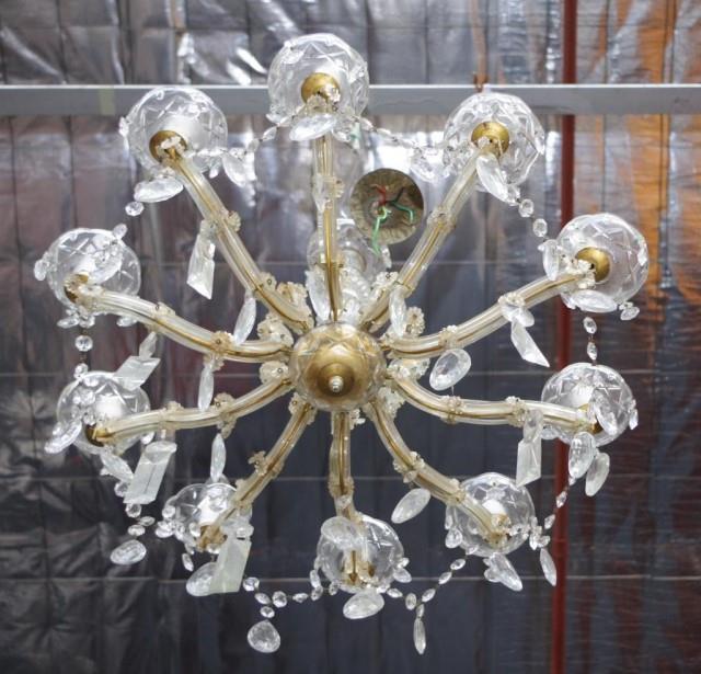 Crystal 10 branch chandelier - Image 2 of 2