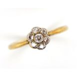 Diamond cluster and 18ct gold ring