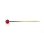 Ruby and rose gold stickpin