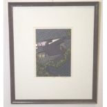 Japanese framed woodblock print